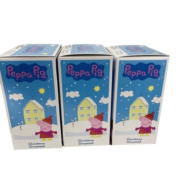 3 Peppa Pig Winter Santa Present Holiday Christmas Gift Ornament Kurt Adler Lot - Picture 6 of 15